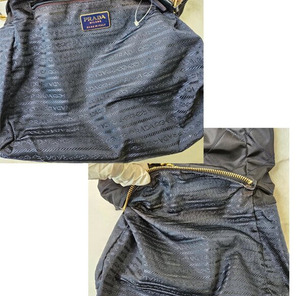 Authentic Prada Tessuto Catena Nylon Quilted Chain Shoulder Bag in Black - Picture 5 of 17